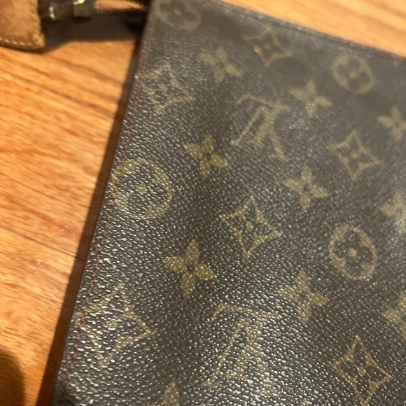 Louis Vuitton Monogram Toiletry Pouch Cosmetic Bag Clutch 26 vintage poor cond - Picture 4 of 16